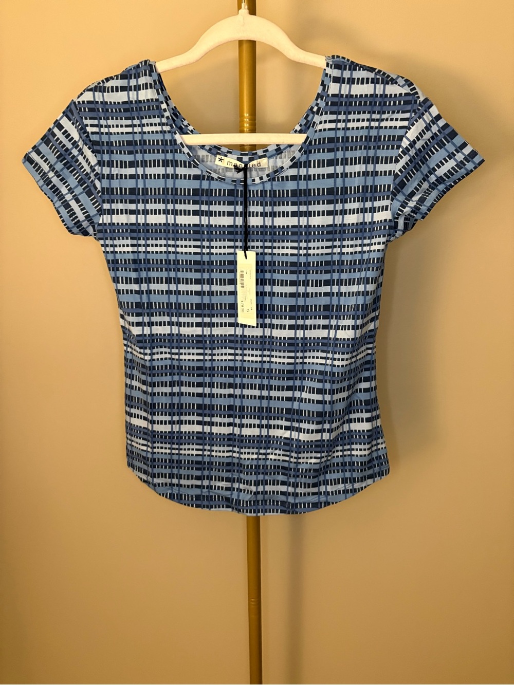 Anna Blue Plaid Short-Sleeve Tee